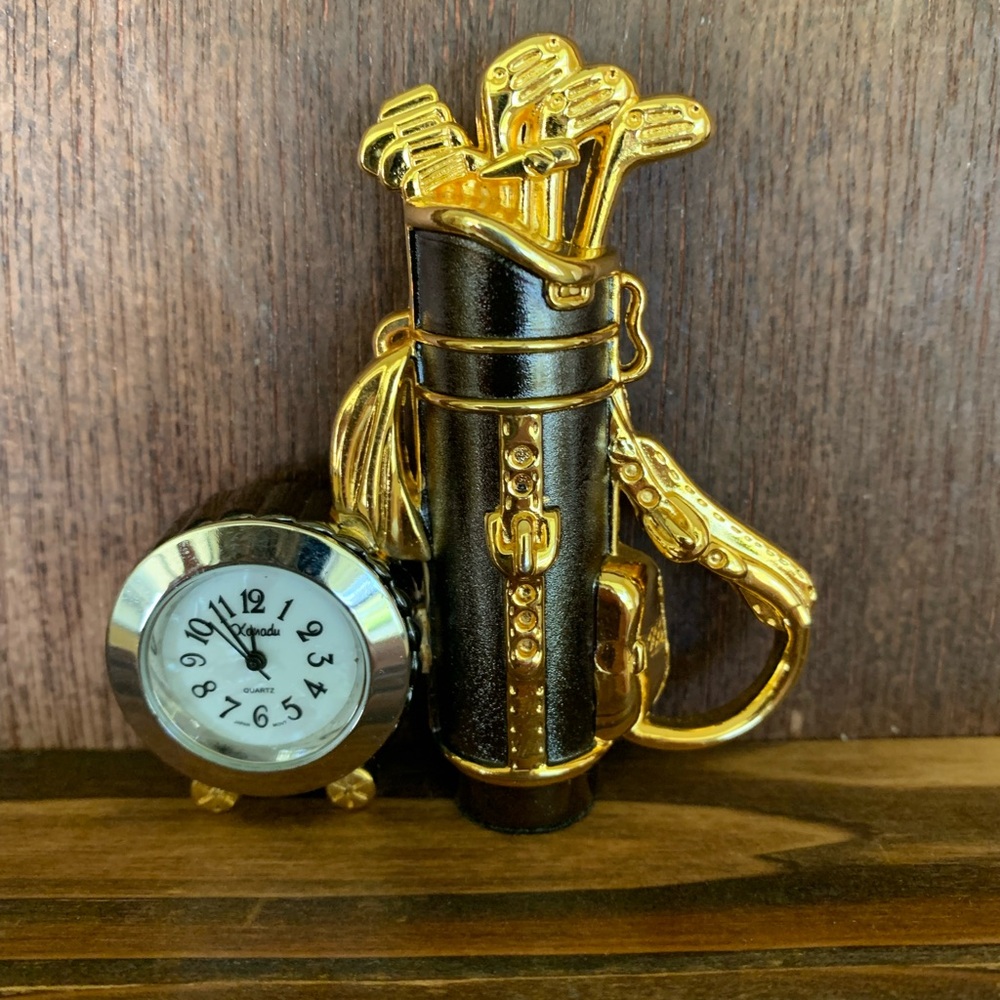 NEW Xanadu Golf Clubs Clock Miniature